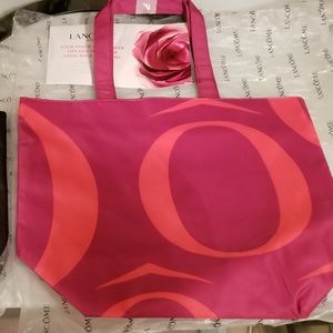 ✅#5A N W/O T Lancôme Exclusive Lined Pink Logo Tote